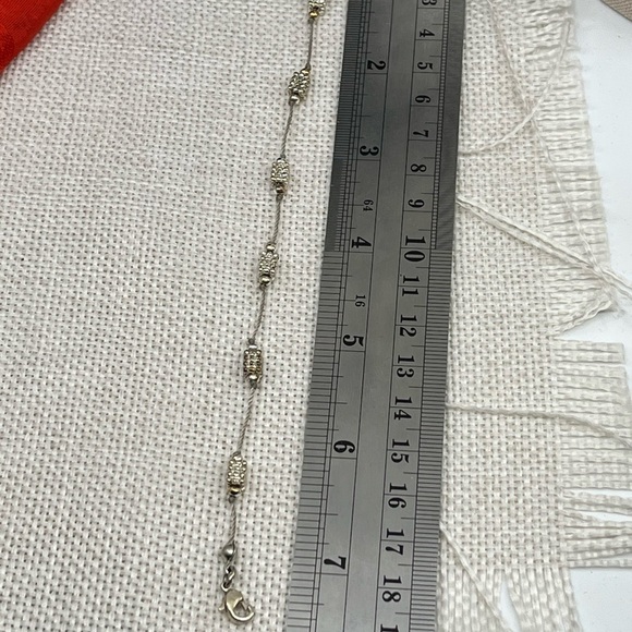 Vintage 1980s-90s Gold & Silver-Tone Beaded Cord Bracelet - Picture 12 of 14